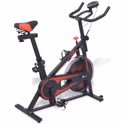vidaXL Exercise Training Bike Fitness Machine with Pulse Sensors Black and Red