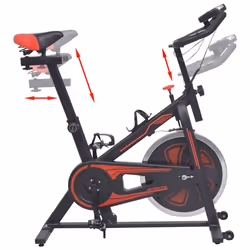 vidaXL Exercise Training Bike Fitness Machine with Pulse Sensors Black and Red