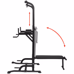 vidaXL Power Tower with Sit-up Bench Station Exercise Weight Lifting Machine