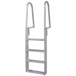 vidaXL 4-Step Dock Swimming Pool Ladder Aluminium 167 cm Non Slip Heavy Duty