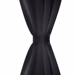 vidaXL 2x Blackout Curtains with Metal Eyelets 135x175 cm Black Window Drapes - Additional view 2