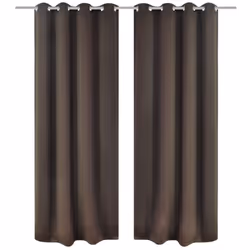 vidaXL 2x Blackout Curtains with Metal Eyelets 135x175 cm Brown Window Drapes