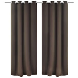 vidaXL 2x Blackout Curtains with Metal Eyelets 135x175 cm Brown Window Drapes