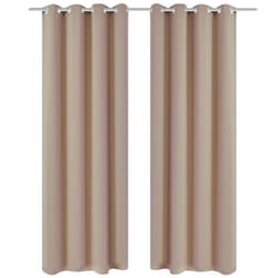 vidaXL 2x Blackout Curtains with Metal Eyelets 135x175 cm Cream Window Drapes