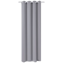 vidaXL Blackout Curtain with Metal Eyelets 270x245 cm Grey Window Drapes Home