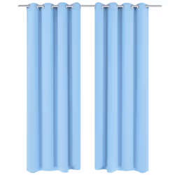 vidaXL 2x Blackout Curtains with Metal Eyelets 135x175 cm Turquoise Pelmets