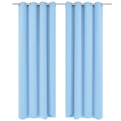 vidaXL 2x Blackout Curtains with Metal Eyelets 135x175 cm Turquoise Pelmets