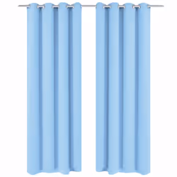 vidaXL 2x Blackout Curtains with Metal Eyelets 135x245 cm Turquoise Pelmets
