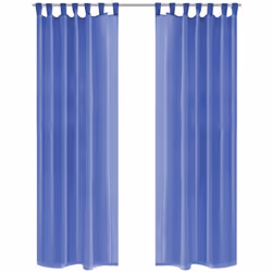 vidaXL 2x Voile Curtains 140x175 cm Royal Blue Window Drapes Coverings Blinds