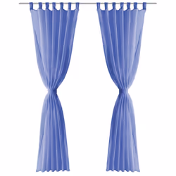 vidaXL 2x Voile Curtains 140x175 cm Royal Blue Window Drapes Coverings Blinds