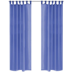 vidaXL 2x Voile Curtains 140x225 cm Royal Blue Window Drapes Coverings Blinds