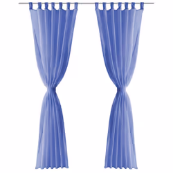 vidaXL 2x Voile Curtains 140x225 cm Royal Blue Window Drapes Coverings Blinds
