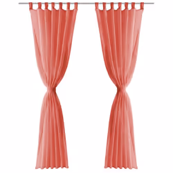 vidaXL 2x Voile Curtains 140x225 cm Red Window Drapes Coverings Blinds Home