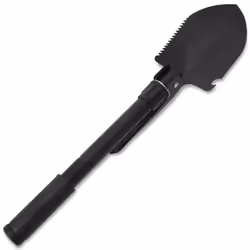 vidaXL Folding Spade Shovel Pick Axe Camping Digging Tool Carbon Steel Black - Additional view 3