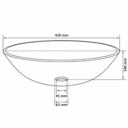 vidaXL Basin Tempered Glass 42cm Frosted Cloakroom Bathroom Above Counter Sink - Additional view 3