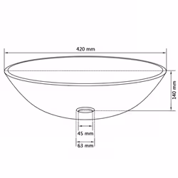 vidaXL Basin Tempered Glass 42cm Black Cloakroom Bathroom Above Counter Sink - Additional view 3