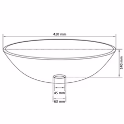 vidaXL Basin Tempered Glass 42cm Brown Cloakroom Bathroom Above Counter Sink - Additional view 3