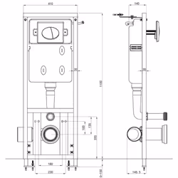 vidaXL Concealed High Cistern 11L 41x14x(110-125)cm Bathroom Toilet Water Tank - Additional view 6