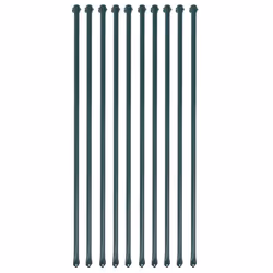 vidaXL 10x Garden Posts 1m Metal Green Fencing Plant Supports Spikes Stakes