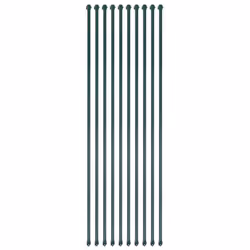 vidaXL 10x Garden Posts 1.5 m Metal Green Fencing Plant Supports Spikes Stakes