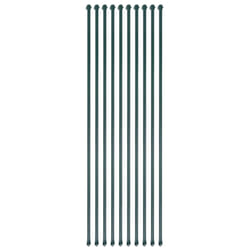 vidaXL 10x Garden Posts 1.5 m Metal Green Fencing Plant Supports Spikes Stakes