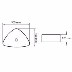 vidaXL Basin Triangle Ceramic White 50.5x41x12cm Bathroom Countertop Sink - Additional view 4
