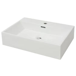 vidaXL Basin with Faucet Hole Ceramic White 60.5x42.5x14.5cm Countertop Sink