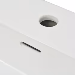 vidaXL Basin with Faucet Hole Ceramic White 60.5x42.5x14.5cm Countertop Sink