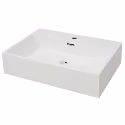 vidaXL Basin with Faucet Hole Ceramic White 60.5x42.5x14.5cm Countertop Sink - Additional view 5