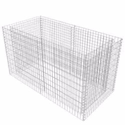 vidaXL Gabion Raised Bed Steel 180x90x100cm Silver Garden Landscaping Rock
