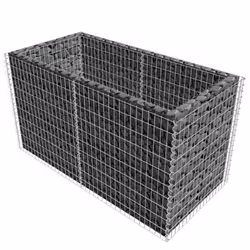 vidaXL Gabion Raised Bed Steel 180x90x100cm Silver Garden Landscaping Rock