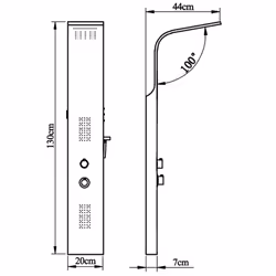 vidaXL Shower Panel System Stainless Steel Curved Tower Column Pillar Bathroom - Additional view 10