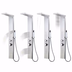 vidaXL Shower Panel System Stainless Steel Square Tower Column Pillar Bathroom