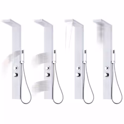 vidaXL Shower Panel System Aluminium Matte White Tower Column Pillar Bathroom