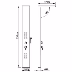 vidaXL Shower Panel System Aluminium Matte White Tower Column Pillar Bathroom - Additional view 8