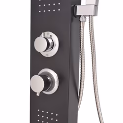 vidaXL Shower Panel System Aluminium Matte Black Tower Column Pillar Bathroom - Additional view 6