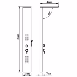 vidaXL Shower Panel System Aluminium Matte Black Tower Column Pillar Bathroom - Additional view 7