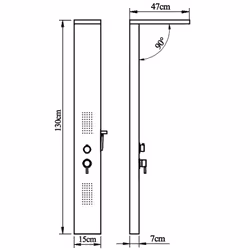 vidaXL Shower Panel System Aluminium Matte Black Tower Column Pillar Bathroom - Additional view 8
