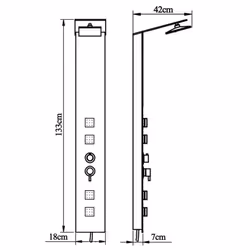 vidaXL Shower Panel System Glass Brown Tower Pillar with Massage Jets Bathroom - Additional view 7
