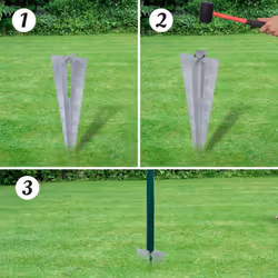 vidaXL Outdoor Garden Euro Fence Panel Barrier Set with Ground Spike Steel Green - Additional view 4