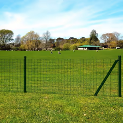 vidaXL Euro Fence Set 25x1.2m Steel Green Fencing Barrier Border Screen Post