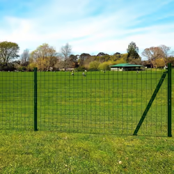 vidaXL Euro Fence Set 25x1.7m Steel Green Fencing Barrier Border Screen Post