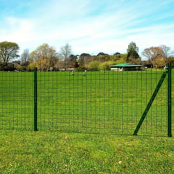 vidaXL Euro Fence Set 25x1.7m Steel Green Fencing Barrier Border Screen Post