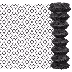 vidaXL Outdoor Garden Chain Link Fence Fencing Screen Mesh Barrier Steel Grey
