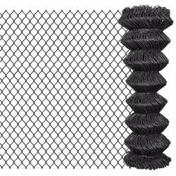 vidaXL Ourdoor Garden Chain Link Fence Fencing Screen Mesh Barrier Steel Grey