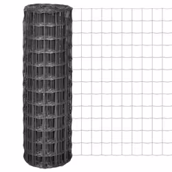vidaXL Euro Fence Panel Screen Barrier with Mesh Steel Grey/Green Multi Sizes - 25 m/ 1.2 m