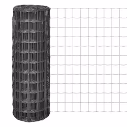 vidaXL Euro Fence Panel Screen Barrier with Mesh Steel Grey/Green Multi Sizes - 10 m/ 0.8 m