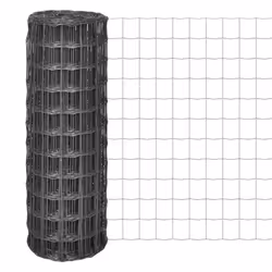vidaXL Euro Fence Panel Screen Barrier with Mesh Steel Grey/Green Multi Sizes - 10 m/ 1 m