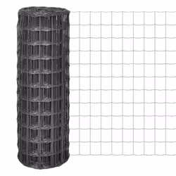 vidaXL Euro Fence Panel Screen Barrier with Mesh Steel Grey/Green Multi Sizes - 10 m/ 1.5 m