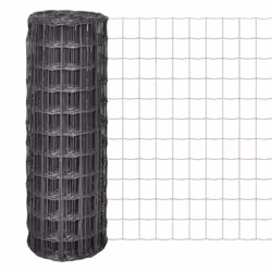 vidaXL Euro Fence Panel Screen Barrier 25x1 m with 77x64 mm Mesh Steel Grey